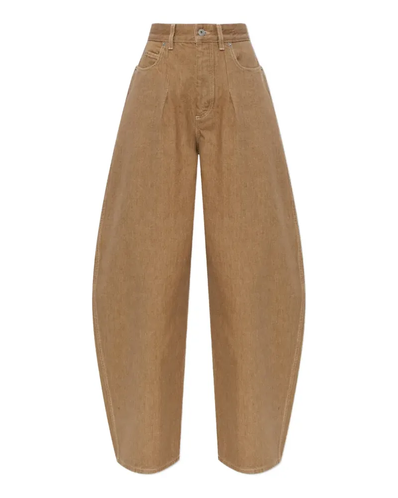 Jacquemus pleat-detail wide-leg denim jeans - Braun Braun