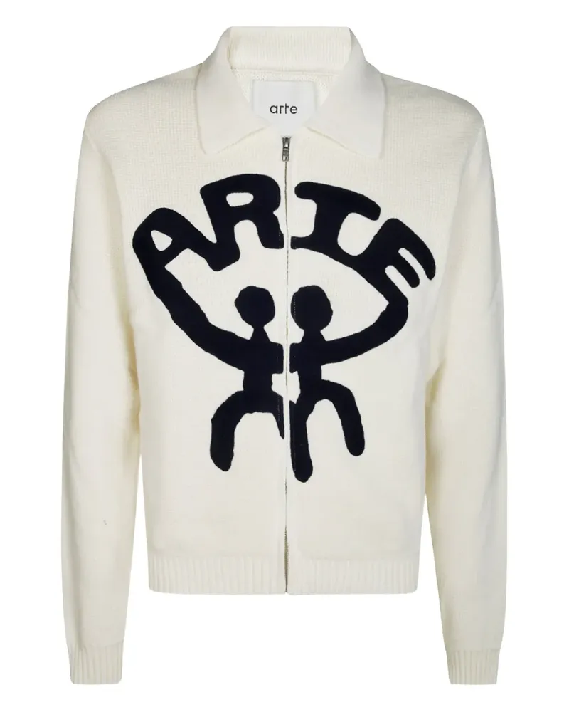 Arte Antwerp Cardigan mit Logo - Nude Nude