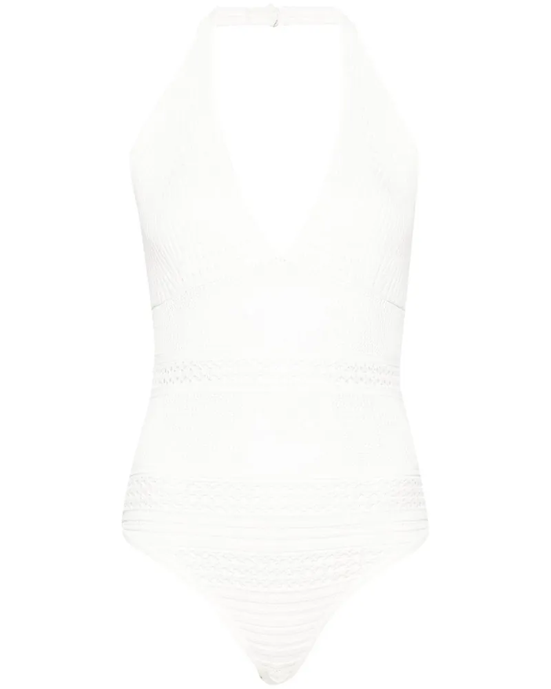 Twin-Set Gehäkelter Body - Weiß Weiß