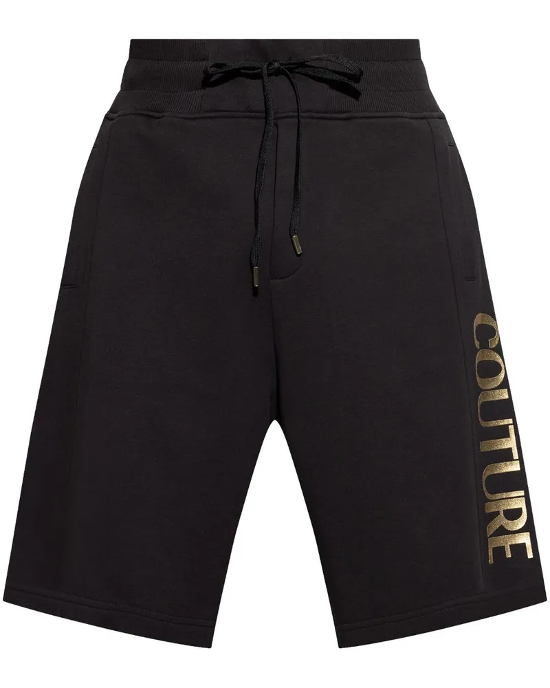 Versace Jeans Shorts mit Logo-Print - Schwarz Schwarz