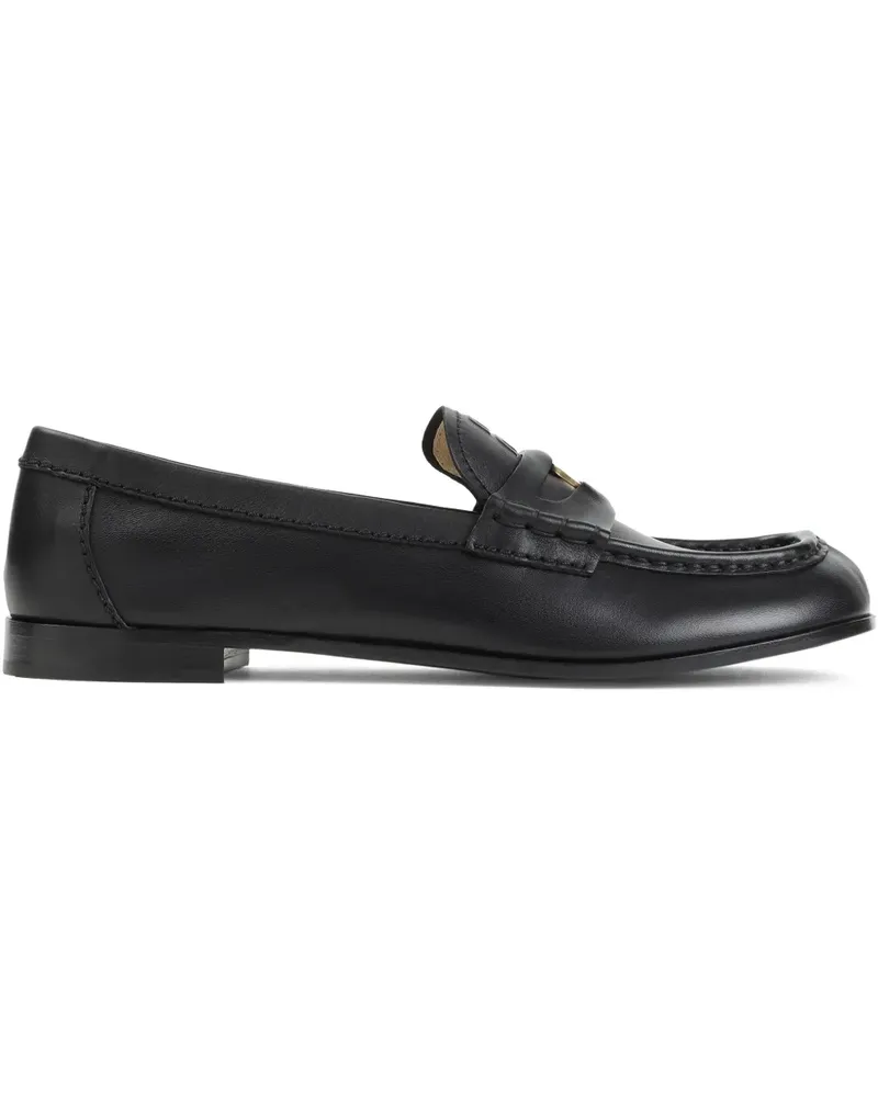 Miu Miu Loafer mit Münzdetail - Schwarz Schwarz
