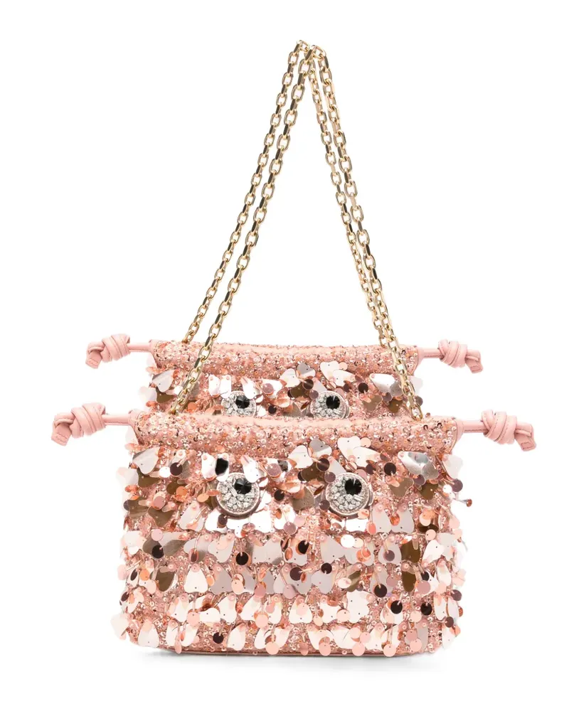 Anya Hindmarch Eyes Schultertasche mit Pailletten - Rosa Rosa