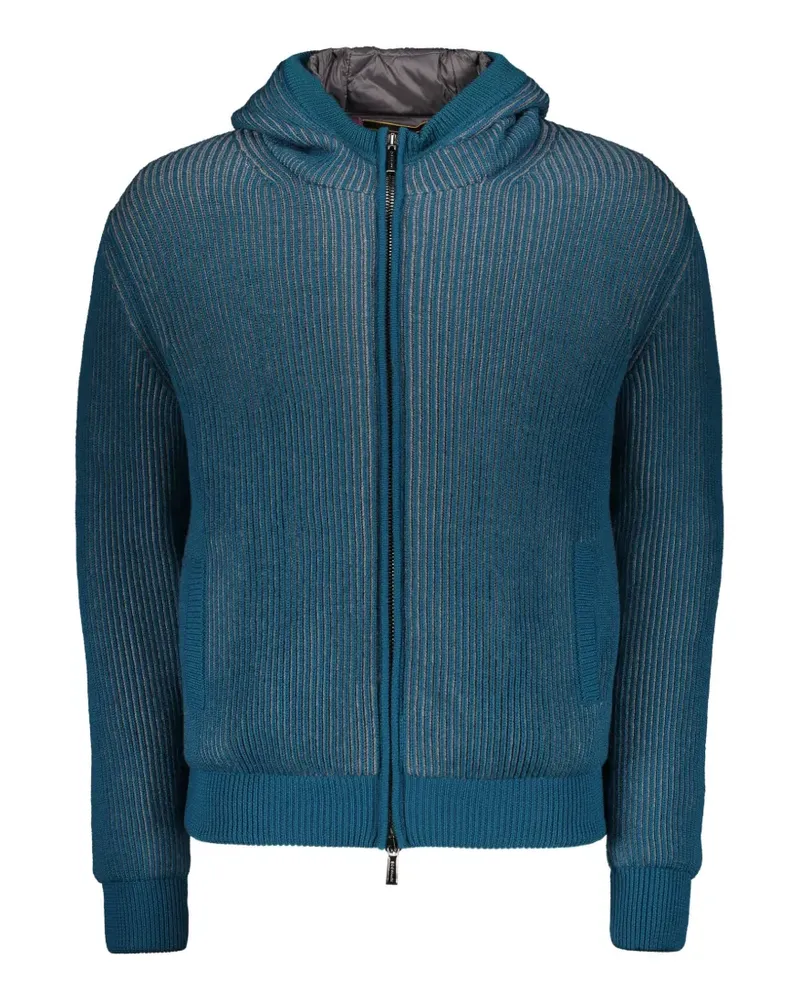 MOORER Gerippte Jacke - Blau Blau