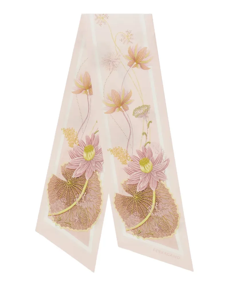 Ferragamo Water Lily Seidenschal mit Print - Rosa Rosa