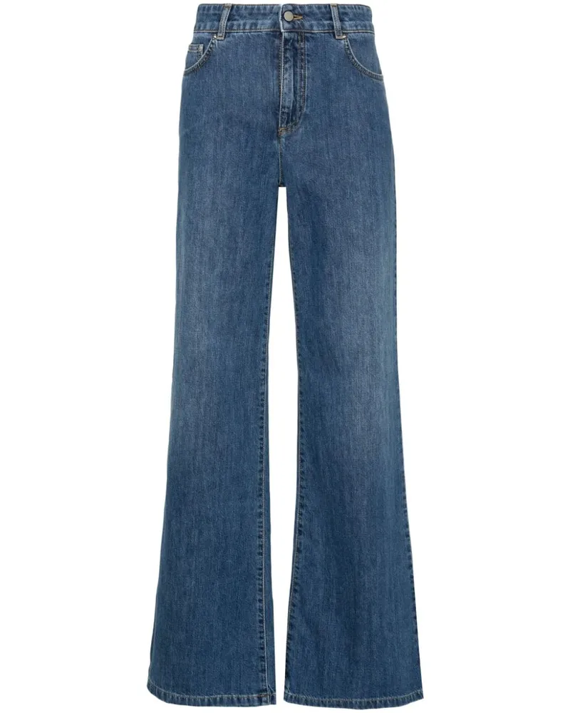 Moschino Halbhohe Straight-Leg-Jeans Blau