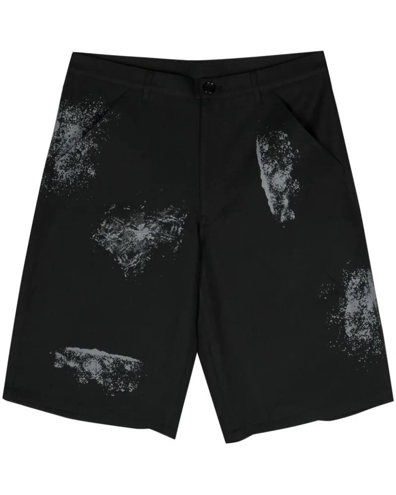 Comme des Garçons Shorts mit Malerei-Print - Schwarz Schwarz