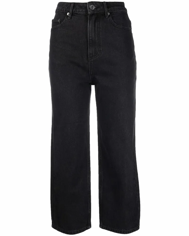 Self-Portrait Gerade Cropped-Jeans - Schwarz Schwarz