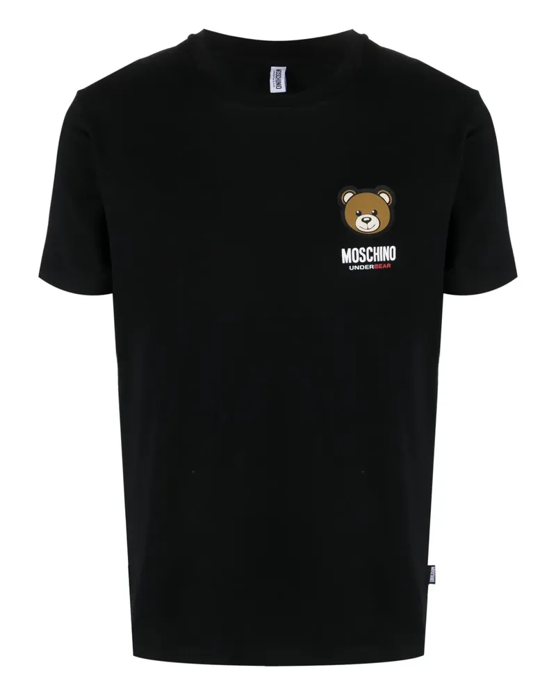 Moschino T-Shirt mit Teddy-Print - Schwarz Schwarz
