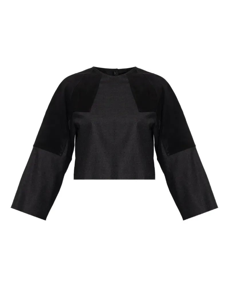 Max Mara Bluse aus Wollflanell - Grau Grau