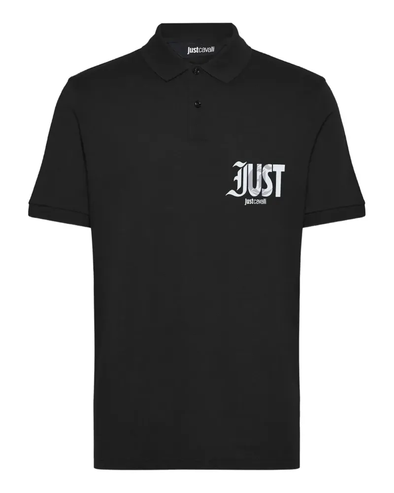 Just Cavalli logo-print cotton polo shirt - Schwarz Schwarz