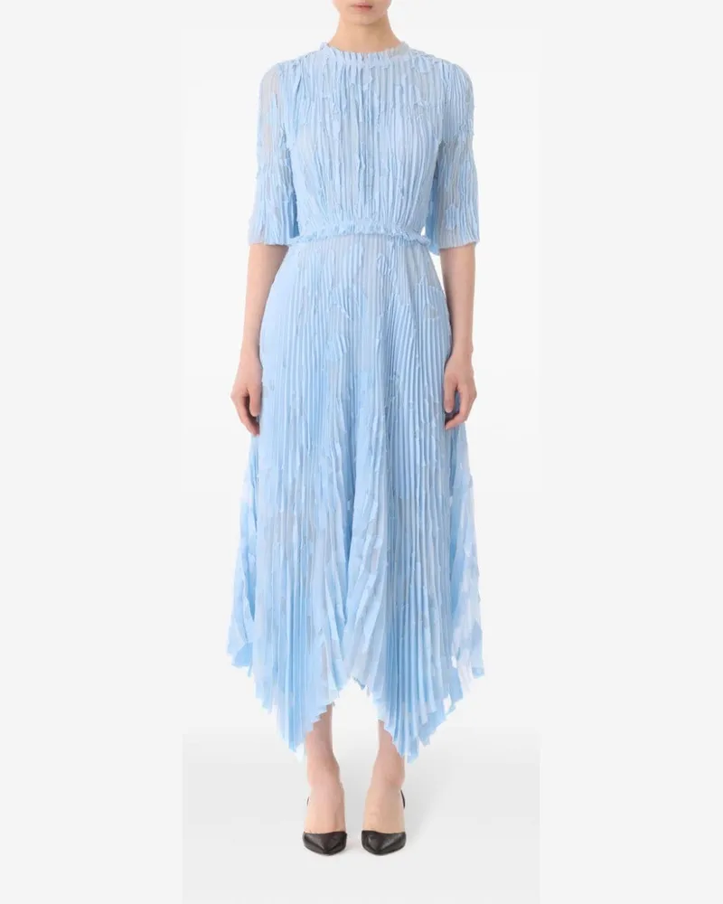 Jason Wu Plisseekleid mit Blumenmuster Blau