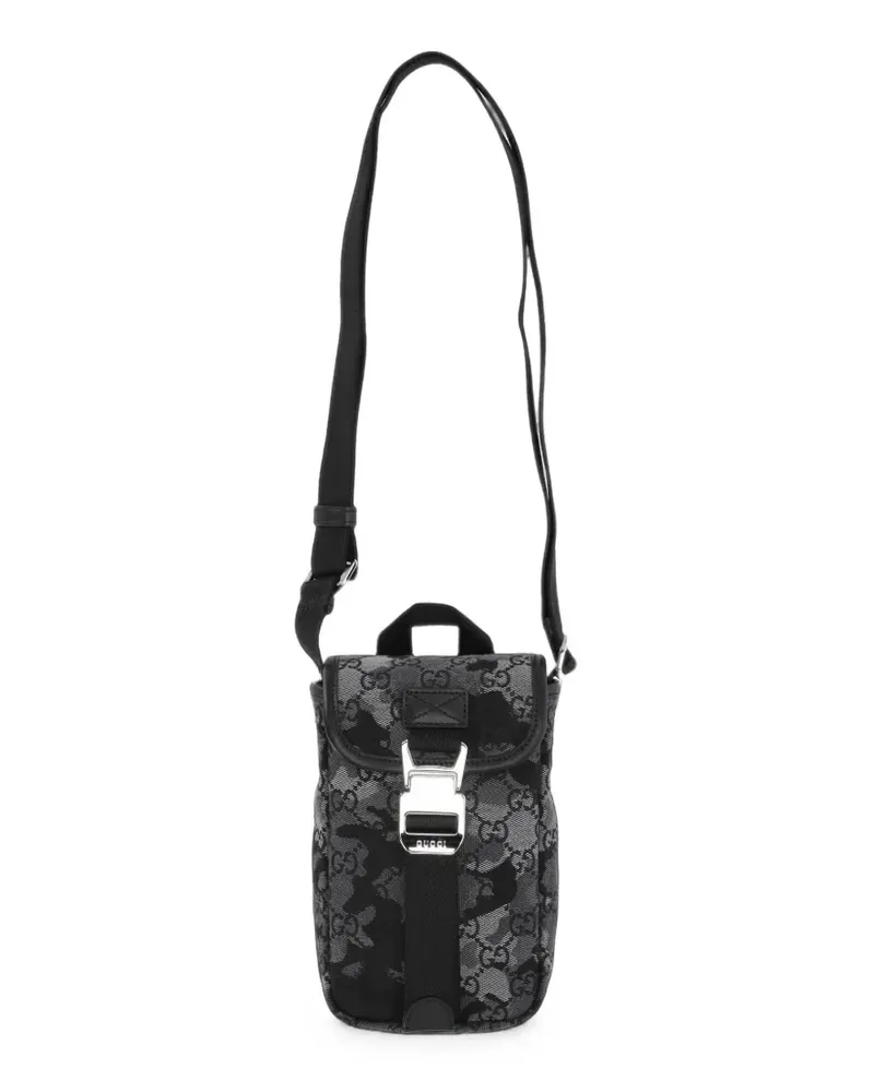 Gucci GG monogram buckled messenger bag - Schwarz Schwarz