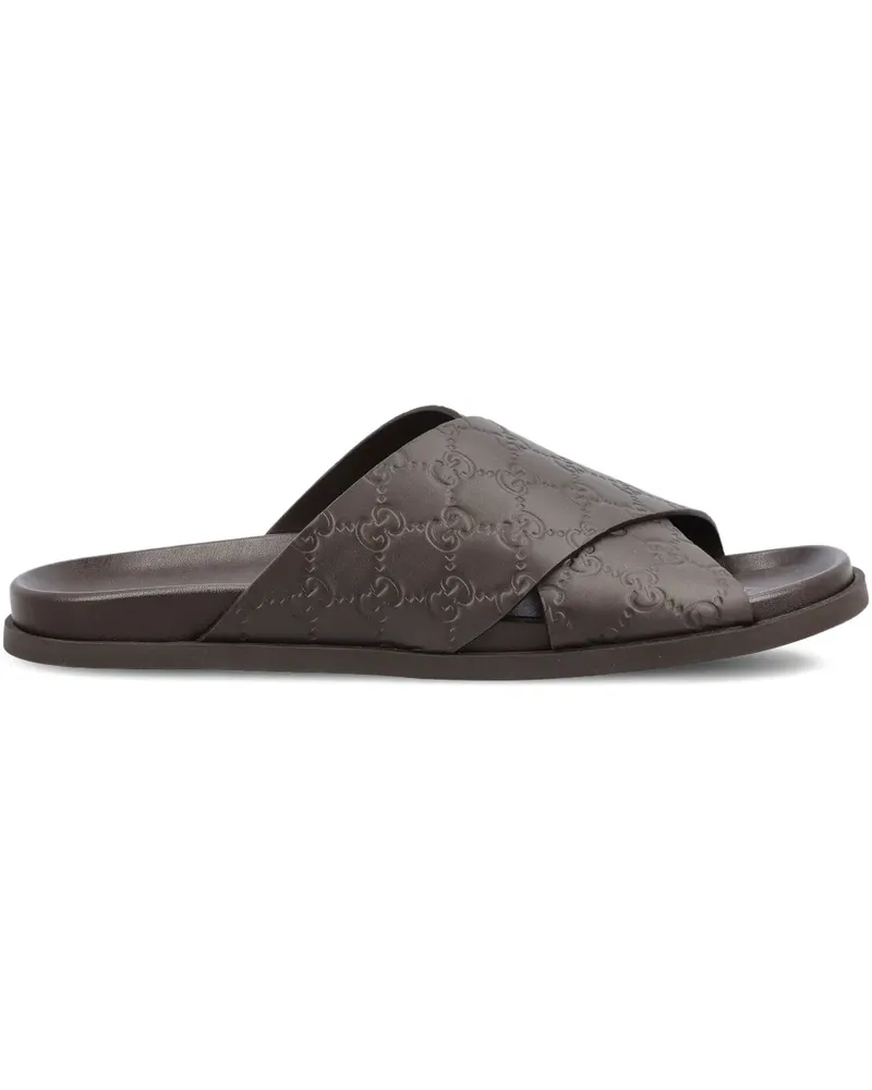Gucci GG criss-cross flat sandals - Braun Braun