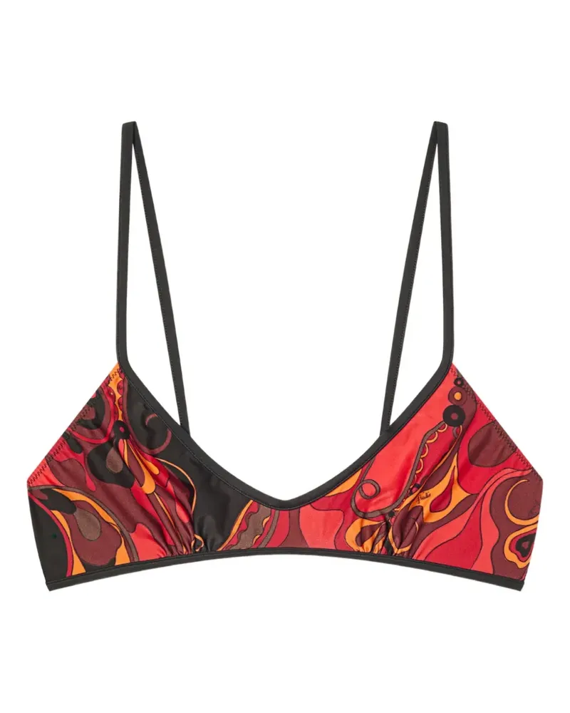 Emilio Pucci Orchidee-print bikini top - Orange Orange