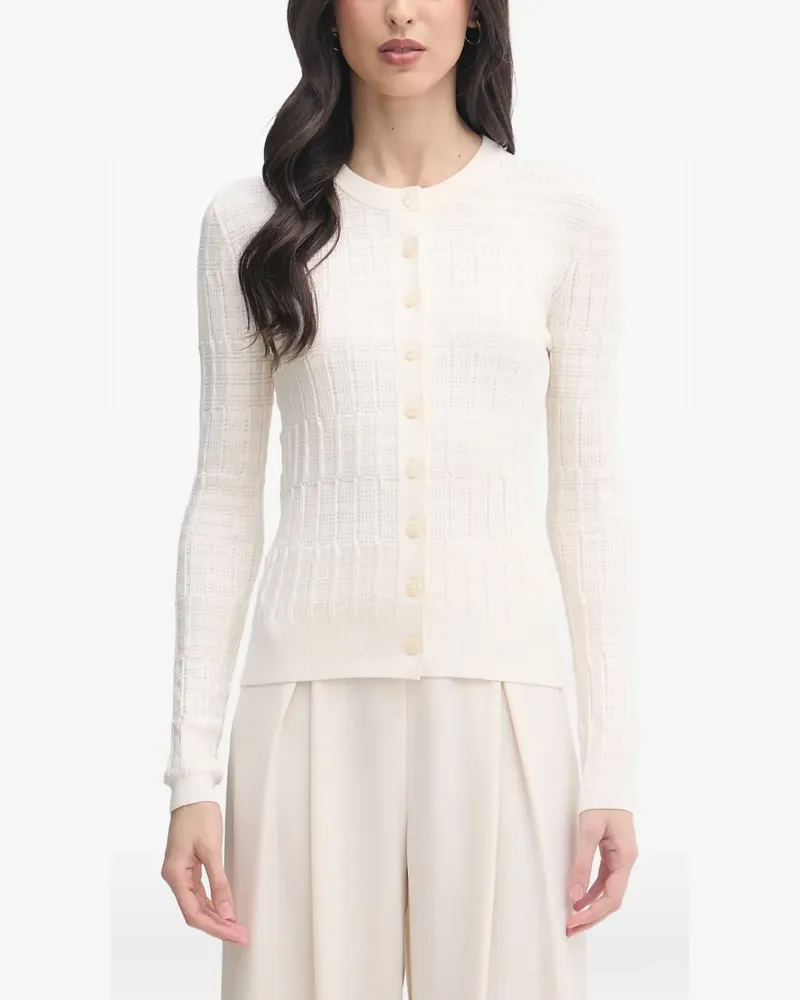 Sisley textured-knit button-up cardigan - Nude Nude