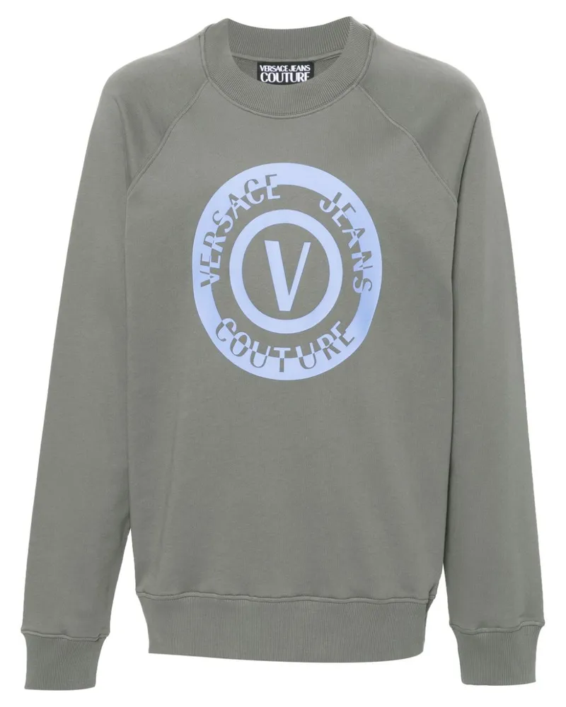 Versace Jeans Sweatshirt mit Logo-Print Grau