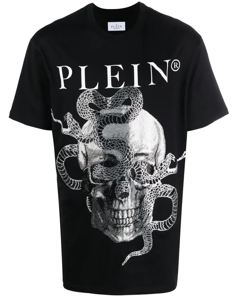 Philipp Plein T-Shirt mit Schlangen-Print - Schwarz Schwarz