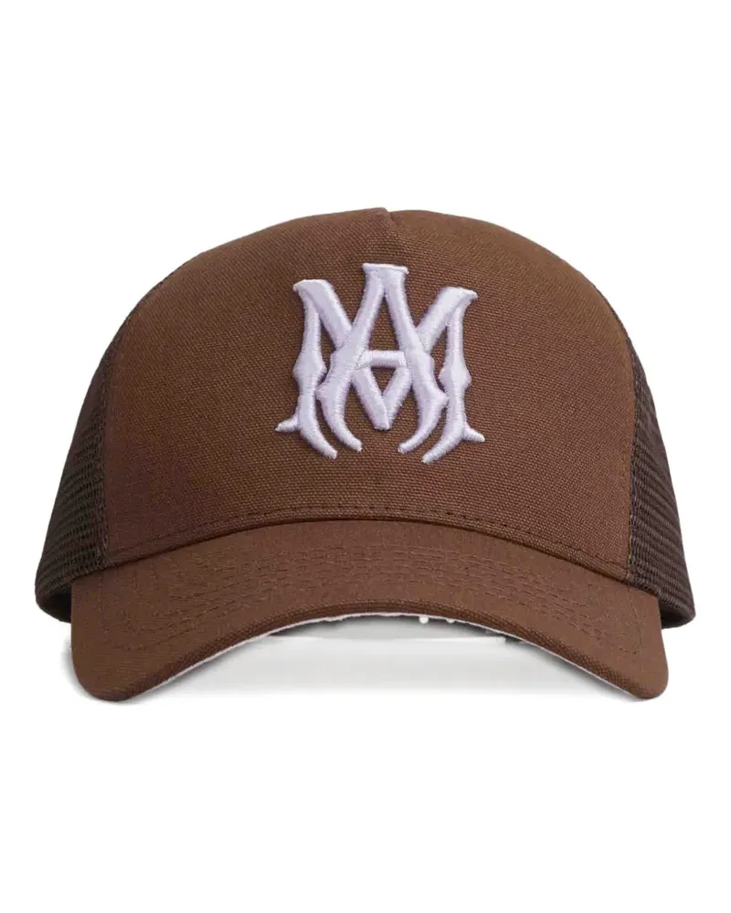 Amiri embroidered logo curved visor cap - Braun Braun