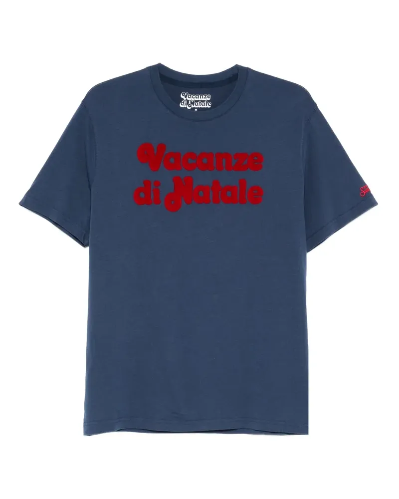 MC2 Saint Barth T-Shirt mit beflocktem Logo - Blau Blau