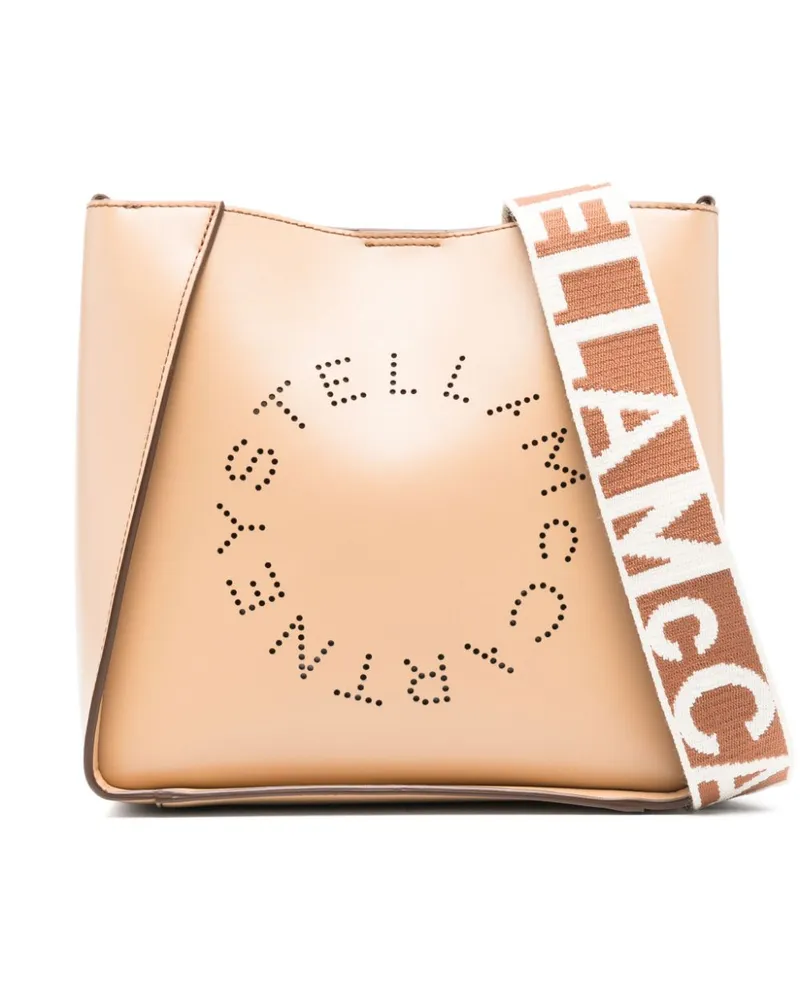 Stella McCartney Umhängetasche mit Logo - Nude Nude