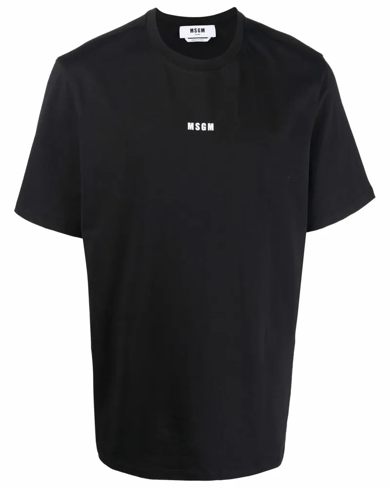 MSGM T-Shirt mit Logo-Print - Schwarz Schwarz