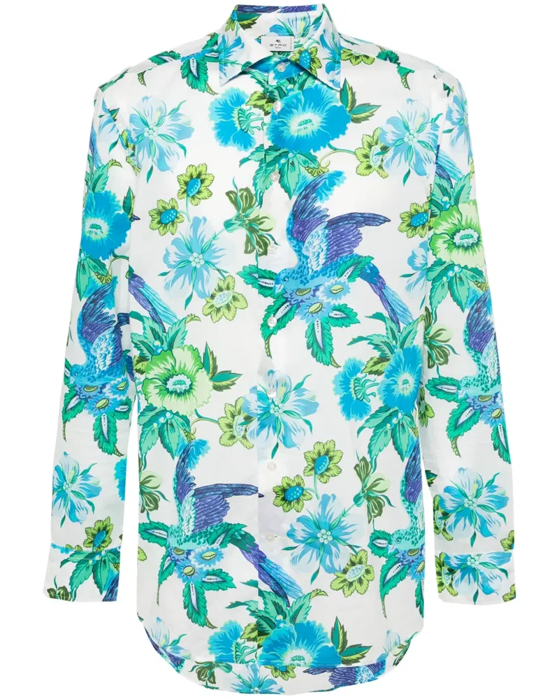 Etro Hemd mit Blumen-Print - Blau Blau