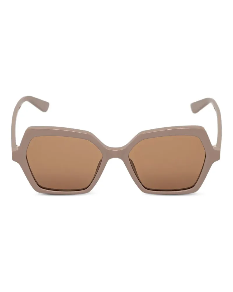 Alexander McQueen Sonnenbrille mit geometrischem Gestell - Nude Nude