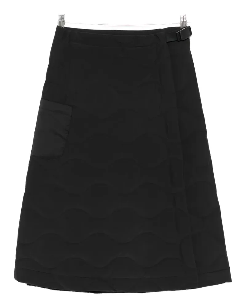 Snow Peak quilted pocket midi skirt - Schwarz Schwarz