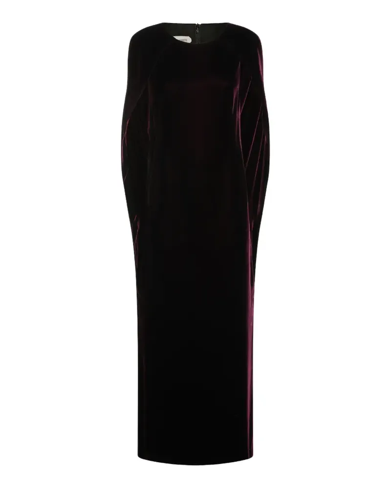 Alberta Ferretti cape-detail velvet gown - Violett Violett
