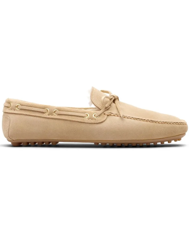 Car Shoe Wildleder-Loafer mit Pelzfutter - Nude Nude