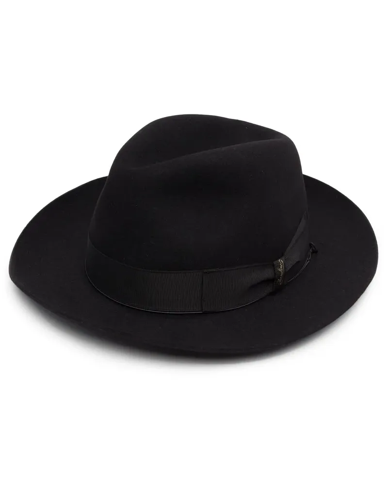 Borsalino Fedora mit Ripsband - Schwarz Schwarz