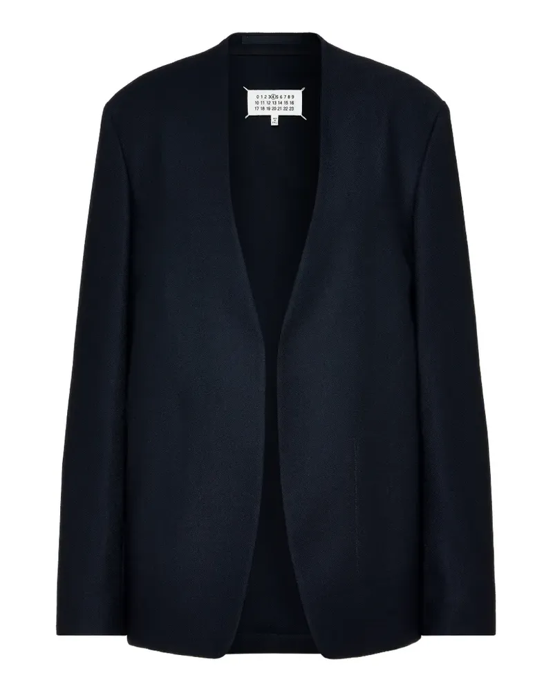 Maison Margiela Kragenlose Seidenjacke - Blau Blau
