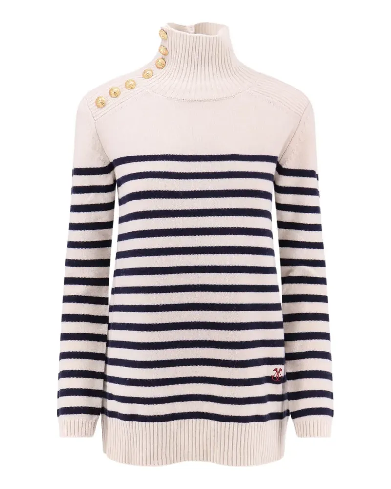 Seafarer Gestreifter Sofy Pullover mit Knopfdetail - Nude Nude