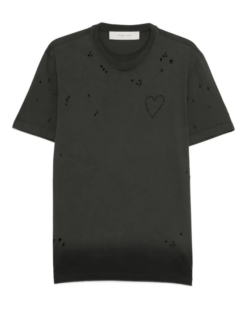 Golden Goose Journey heart-detail distressed T-shirt - Grau Grau