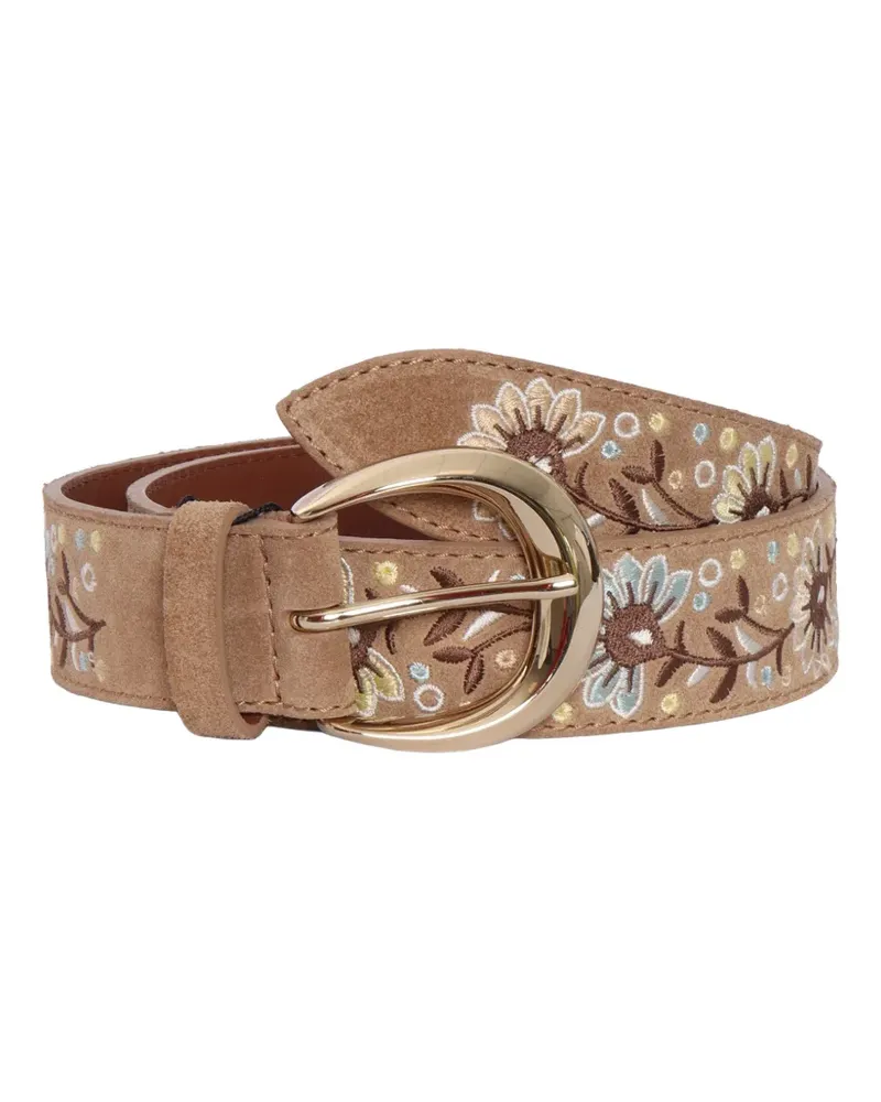 Orciani floral embroidered belt - Nude Nude
