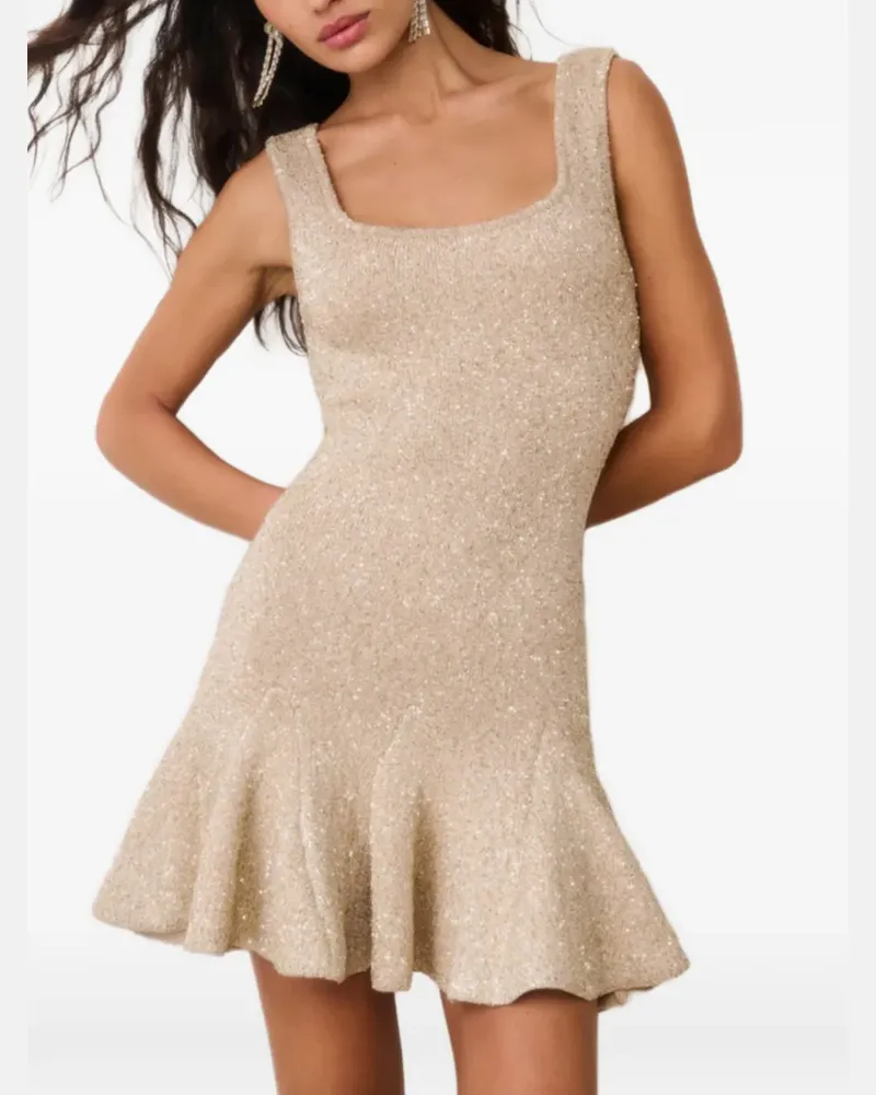 LoveShackFancy Sarajane ruffled mini dress - Nude Nude