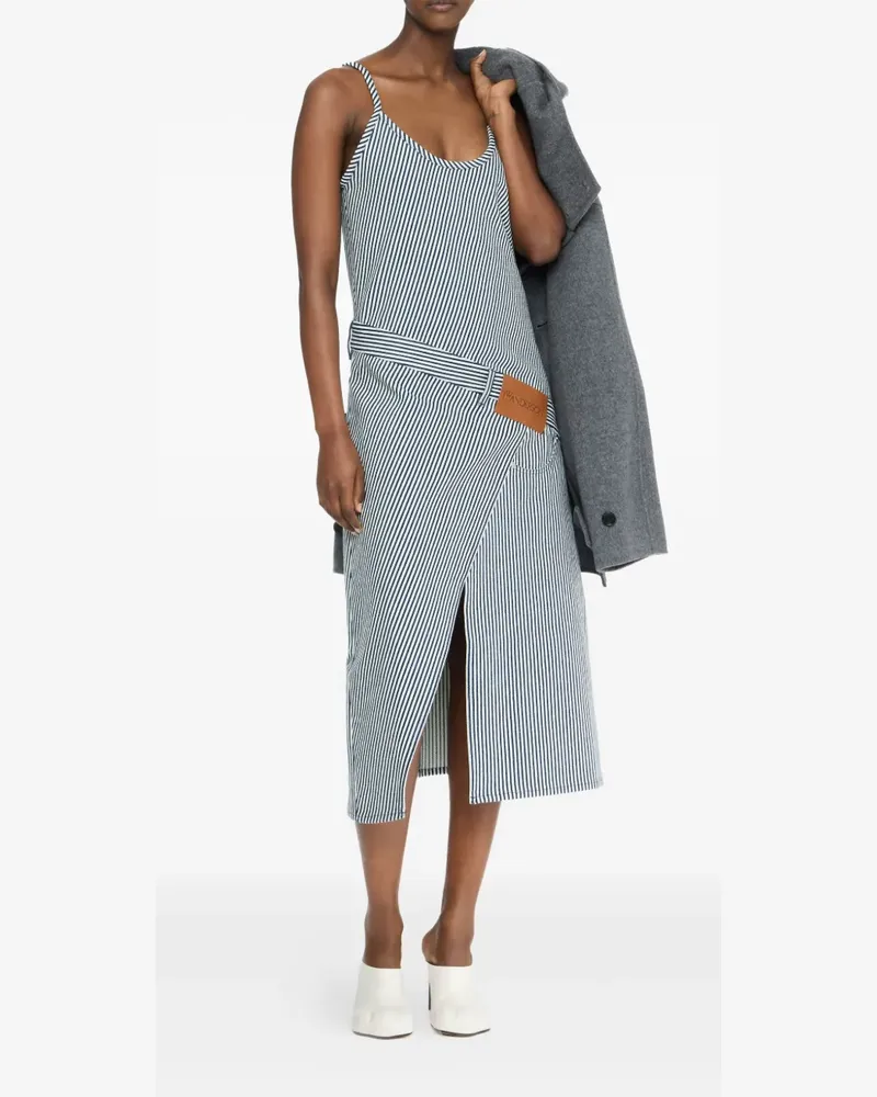 J.W.Anderson Gürtel-Kleid mit gestreiftem Einsatz - Blau Blau