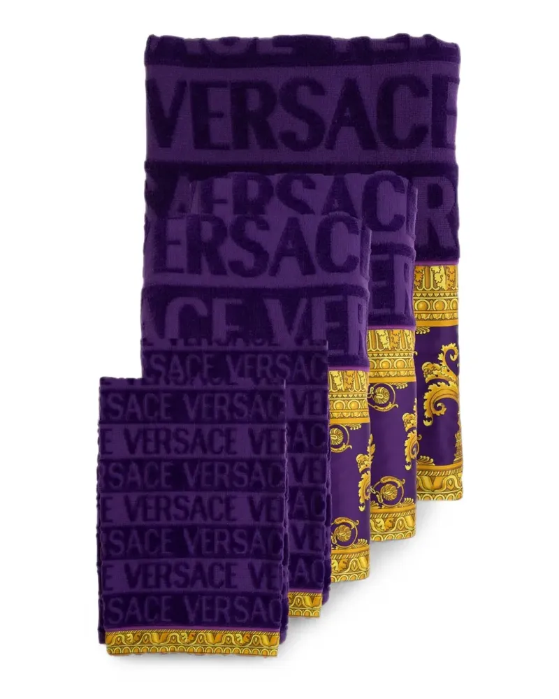 Versace I ♡ Jacquard-Badetücher mit Barock-Print (5er-Set) - Violett Violett