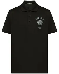 Versace Poloshirt mit Medusa-Stickerei Schwarz