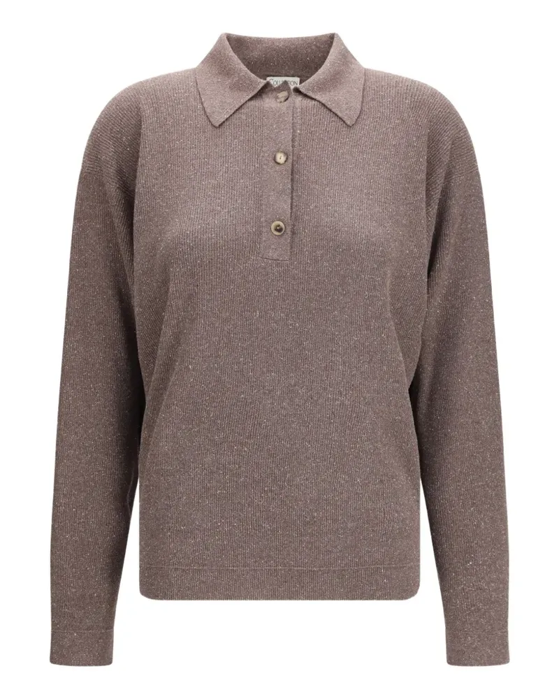 Calvin Klein Helga ribbed-knit polo shirt - Braun Braun