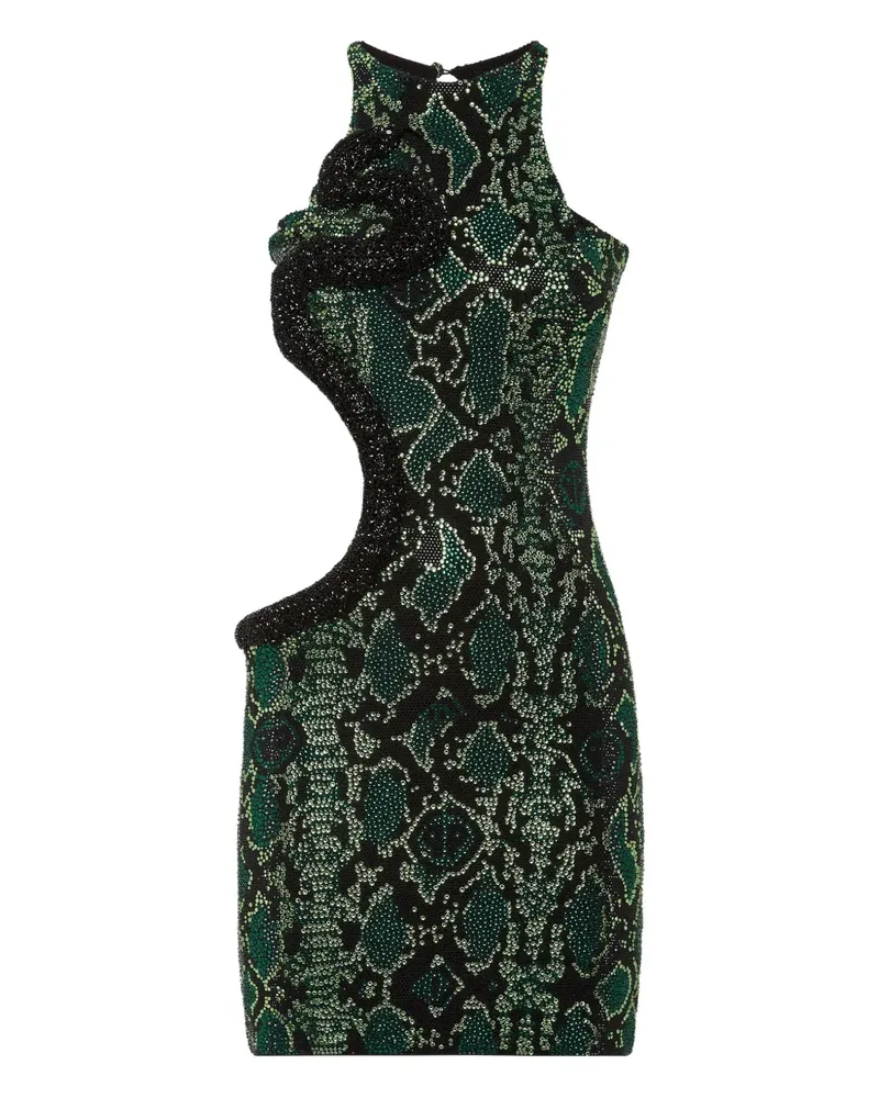 Philipp Plein Minikleid mit Schlangen-Print - Grün Grün
