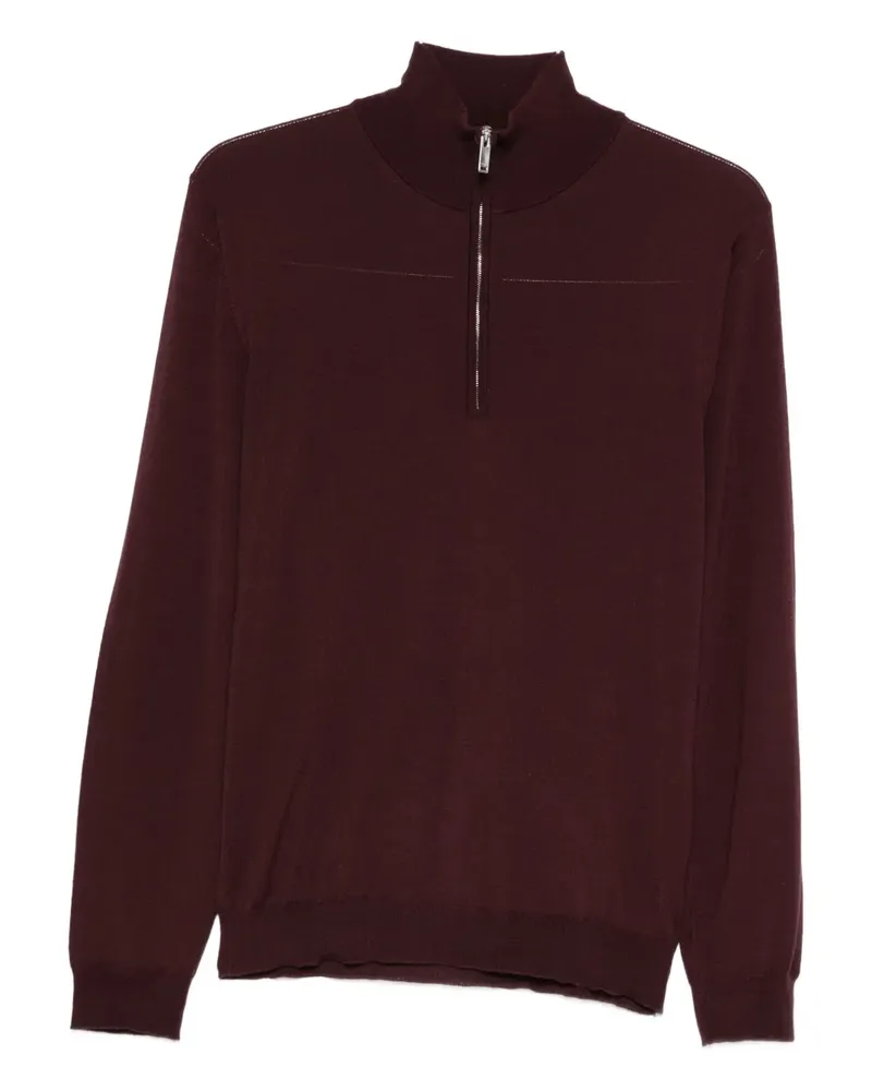 Zanone Poloshirt mit Reißverschluss - Rot Rot