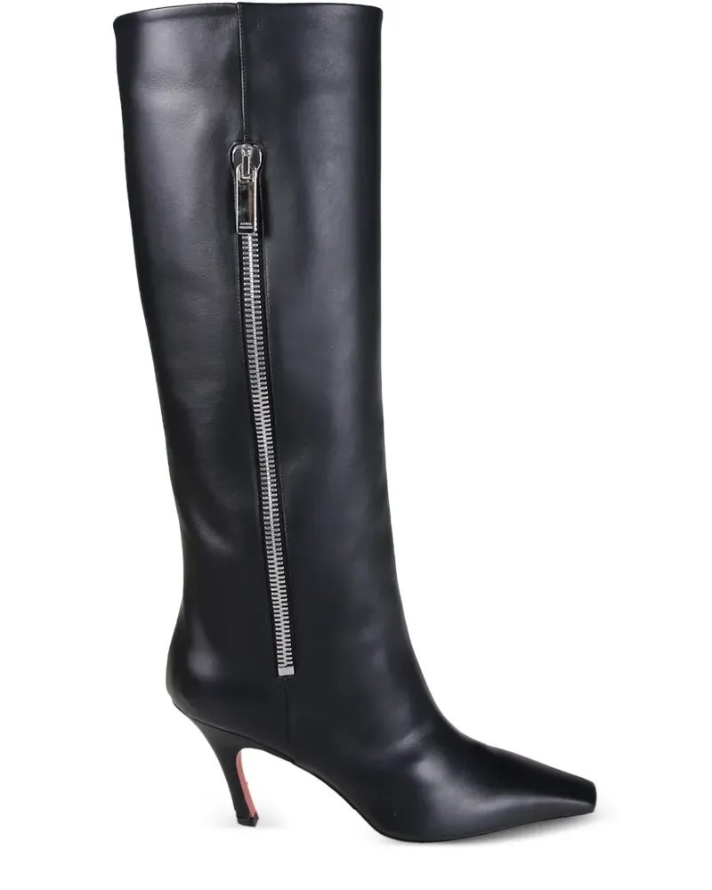Amina Muaddi Mona zip boots - Schwarz Schwarz