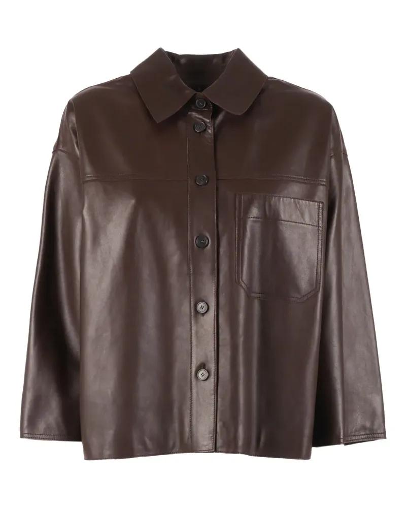 Max Mara buttoned leather jacket - Braun Braun