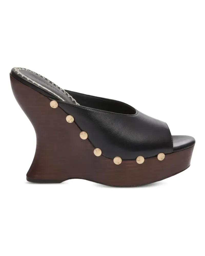 Magda Butrym Wedge-Sandalen mit Nieten - Schwarz Schwarz