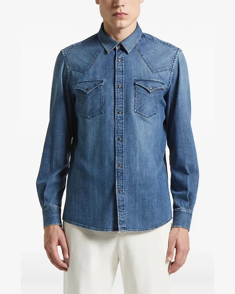 Peserico Langärmeliges Jeanshemd - Blau Blau