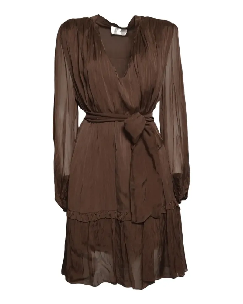SOLOTRE crinkled-finish belted dress - Braun Braun