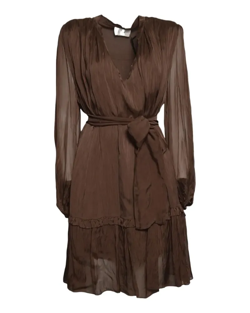 SOLOTRE crinkled-finish belted dress - Braun Braun