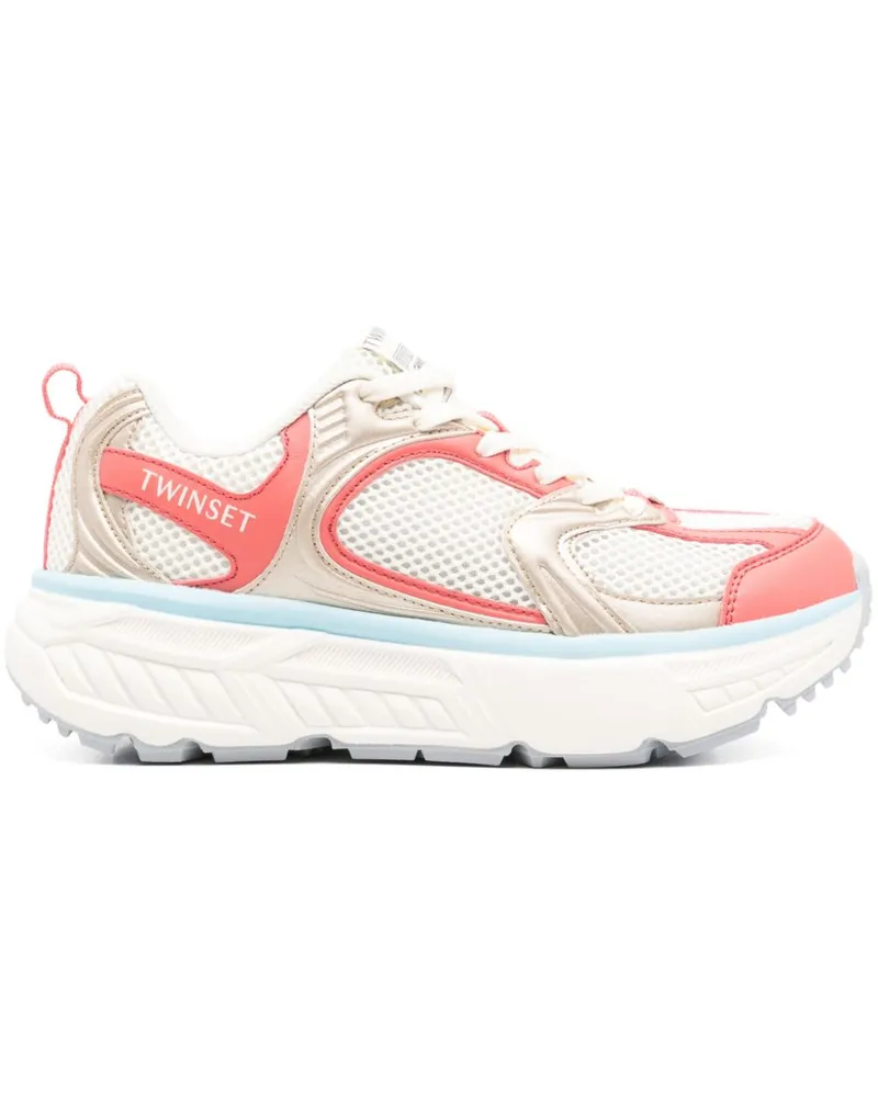 Twin-Set Sneakers in Colour-Block-Optik - Weiß Weiß