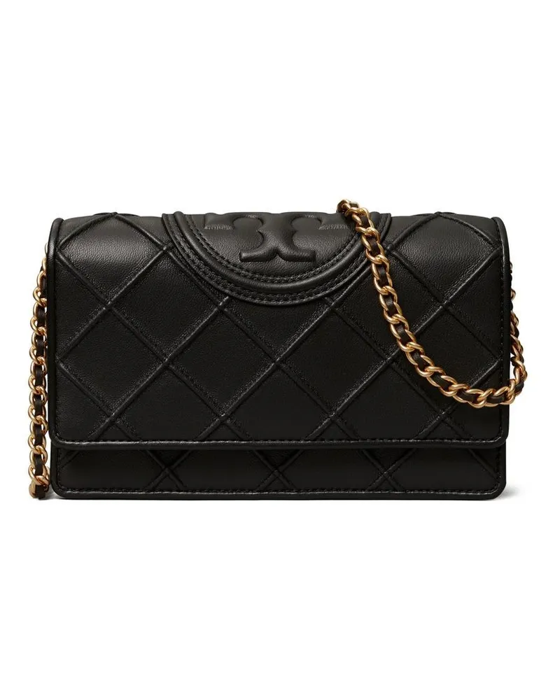 Tory Burch Fleming Soft Portemonnaie mit Kettenriemen - Schwarz Schwarz